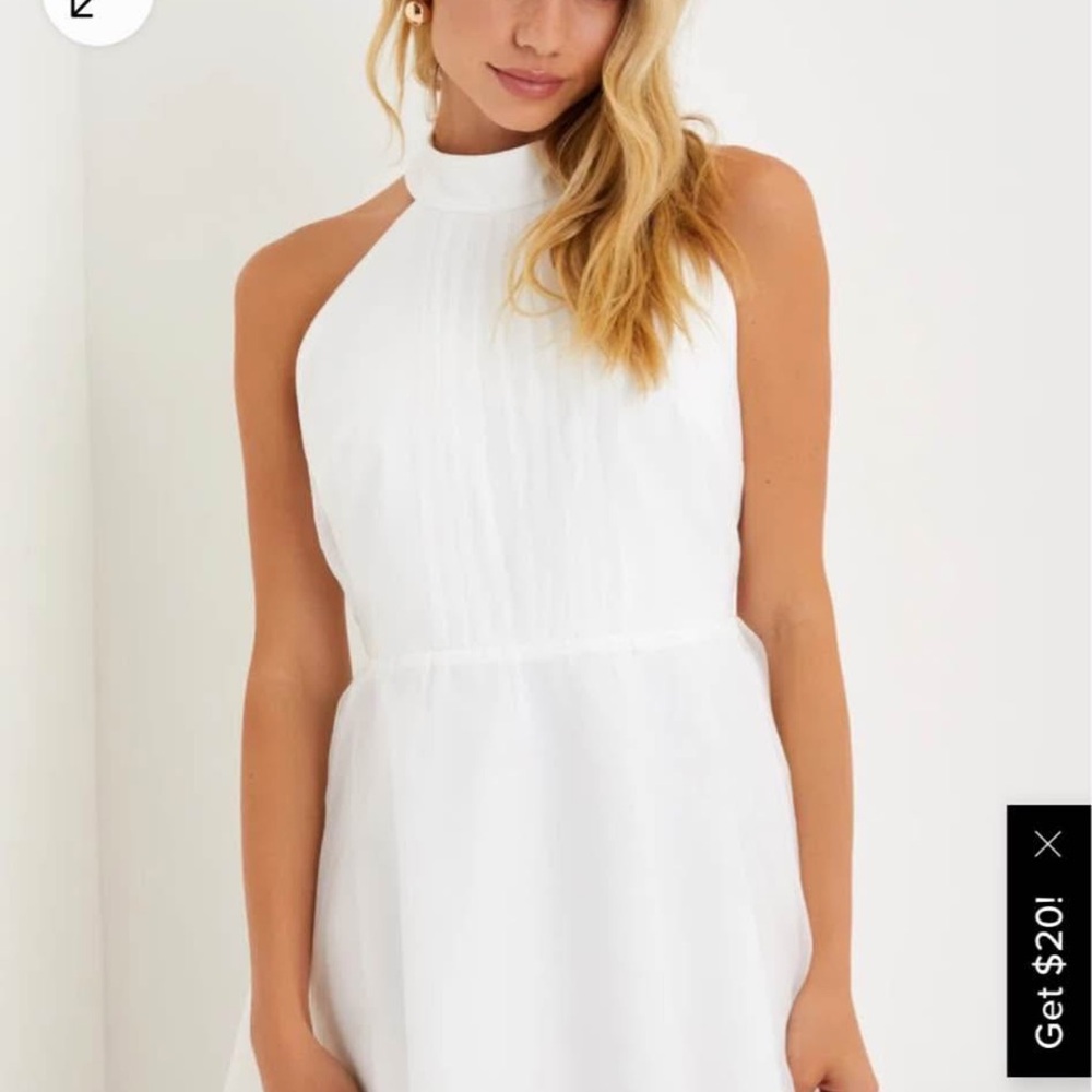 Lulus white backless organza bow dress